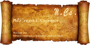 Mányoki Csongor névjegykártya